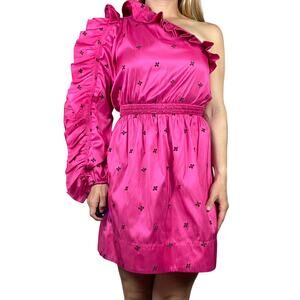 NWT Ulla Johnson Falaise Barbiecore Pink Mini Dress Size 2 Silk Blend